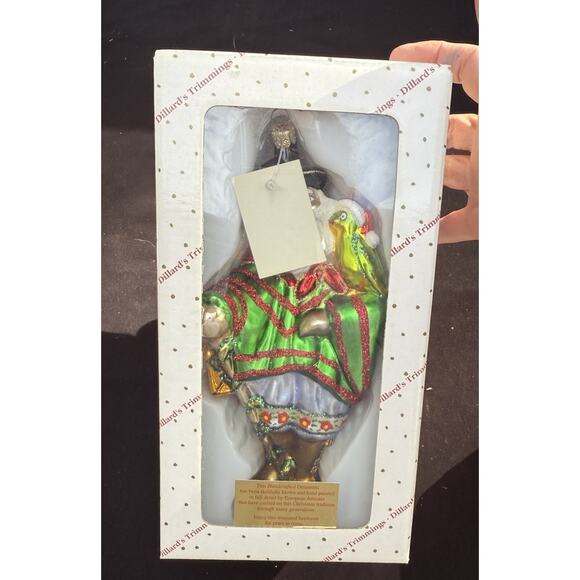 Large 7" Hand Blown Glass Santa Ornament Trimsetter By Dillards Made in Poland - Picture 10 of 11